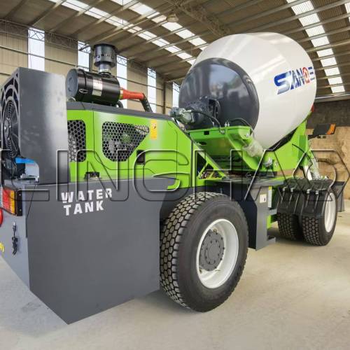 3.5cbm self loading concrete mixer container loading